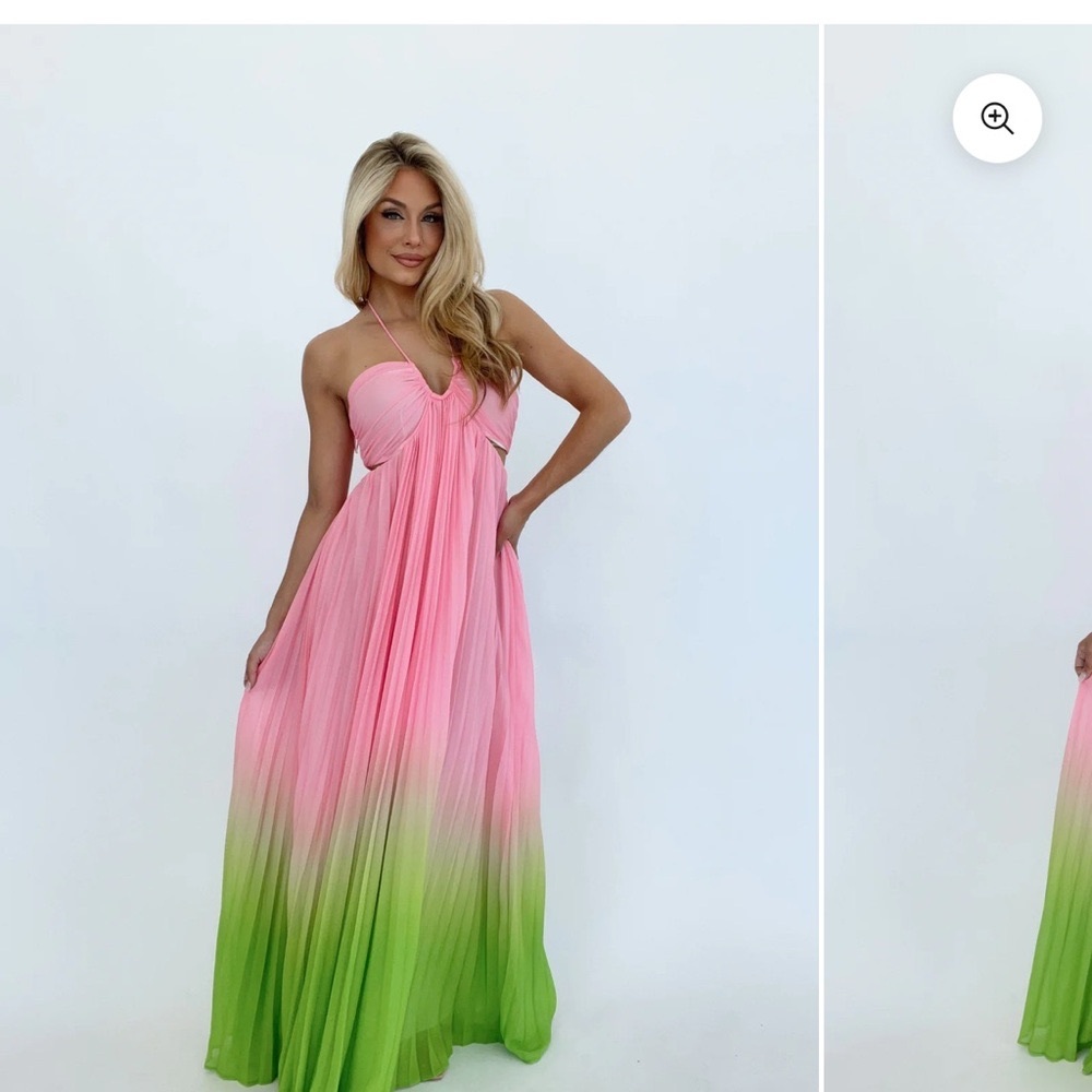 Island maxi dress Pink and Green Ombre Maxi Dress